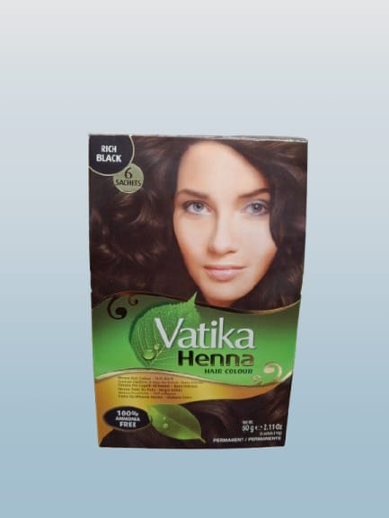 Vatika Henna Hair Colour Black 60g - Desi Grocery