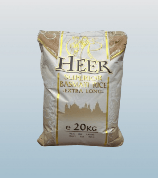 Heer Superior Basmati Extra Long 20kg - Desi Grocery