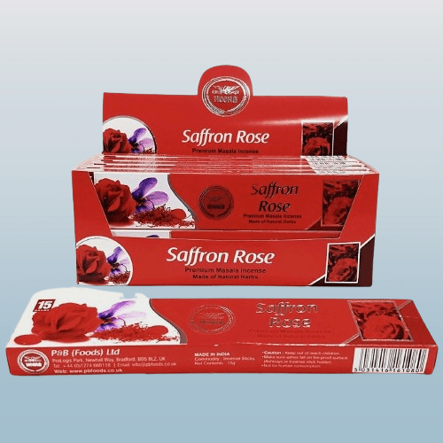 HEERA Saffron Rose Incense Sticks 15pcs - Desi Grocery