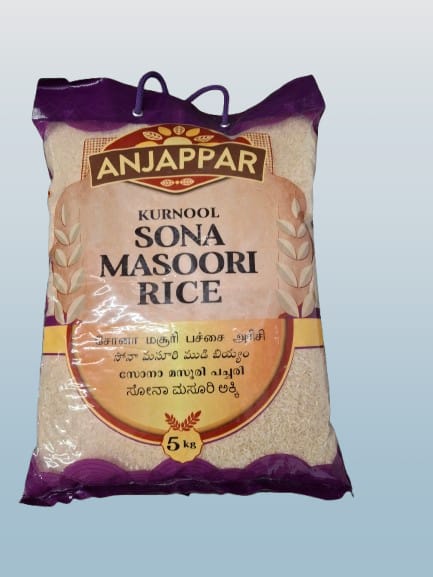 ANJAPPAR Sona Masoori Rice 5kg - Desi Grocery