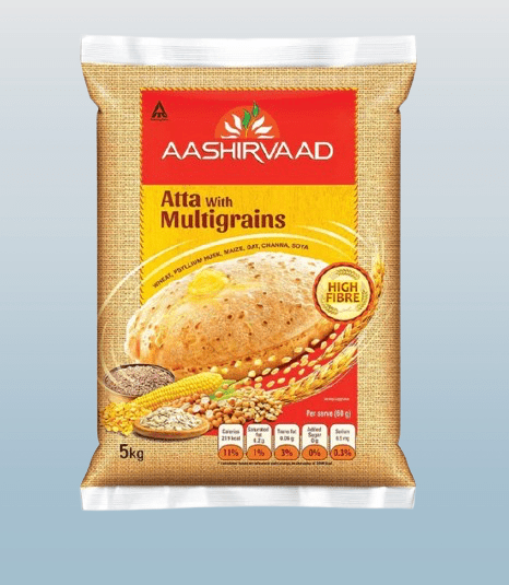 AASHiRVAAD Multigrains 5 kg Atta - Desi Grocery