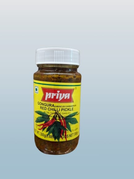 Priya Gongura Red Chilli Pickle 300g - Desi Grocery