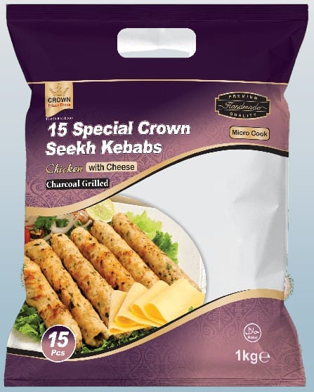 Crown Chicken Seekh Kebabs Spezial 15pcs - Desi Grocery