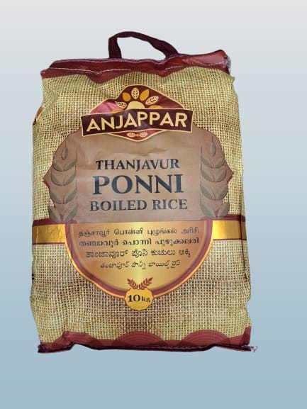 ANJAPPAR Thanjavur Ponni Boiled Rice 10kg - Desi Grocery