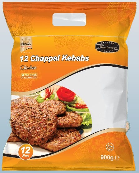 Crown Chappal Kebabs Chicken 12pcs - Desi Grocery