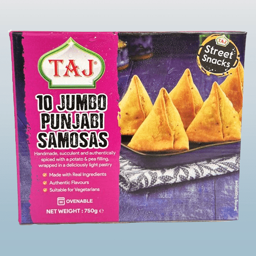 Taj 10 Jumbo Punjabi Samosas 750g - Desi Grocery